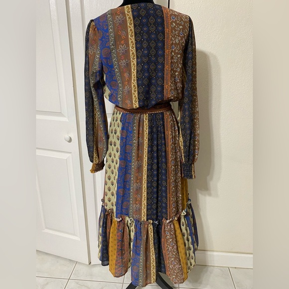 Aura Bohemian Patchwork Maxi Dress size S - Picture 2 of 9